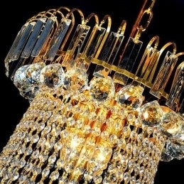 Candelabru din Cristal Elegant European Pendant Candelabru cu suspendare lunga Scara duplex