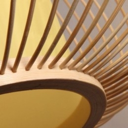 Plafoniera unică, semi-încastrabilă, creativ, rotund, din bambus