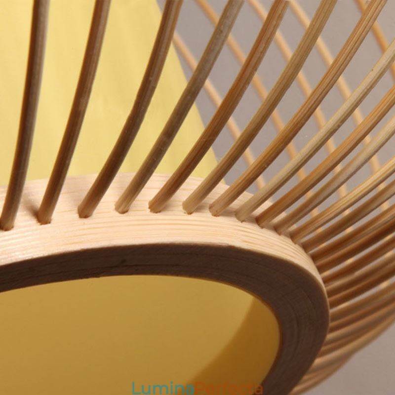 Plafoniera unică, semi-încastrabilă, creativ, rotund, din bambus