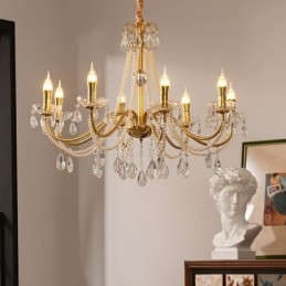 Lampă suspendată din cristal american în stil rustic Plafoniera creativă cu artă de fier