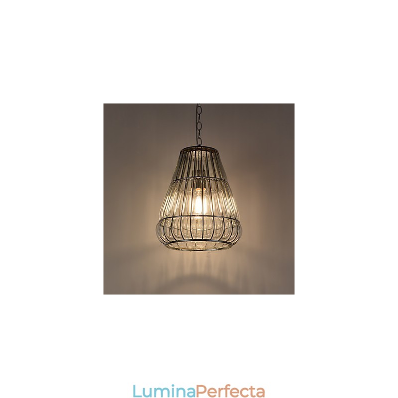 Candelabru modern contemporan din sticlă cromată