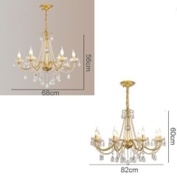 Lampă suspendată din cristal american în stil rustic Plafoniera creativă cu artă de fier