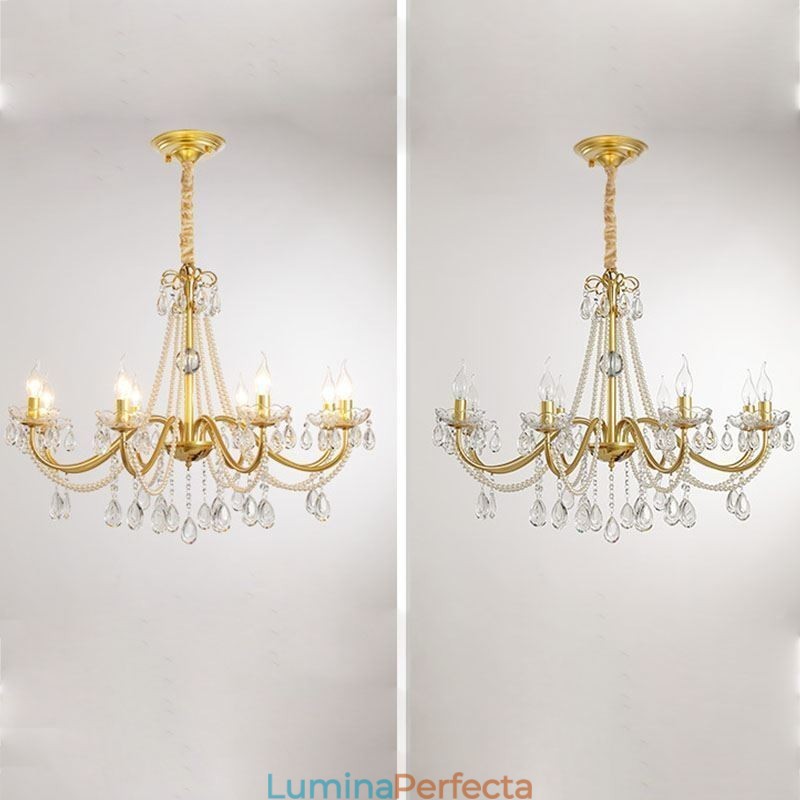 Lampă suspendată din cristal american în stil rustic Plafoniera creativă cu artă de fier