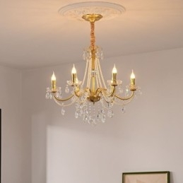 Lampă suspendată din cristal american în stil rustic Plafoniera creativă cu artă de fier