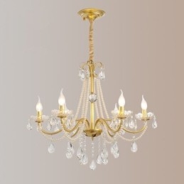 Lampă suspendată din cristal american în stil rustic Plafoniera creativă cu artă de fier