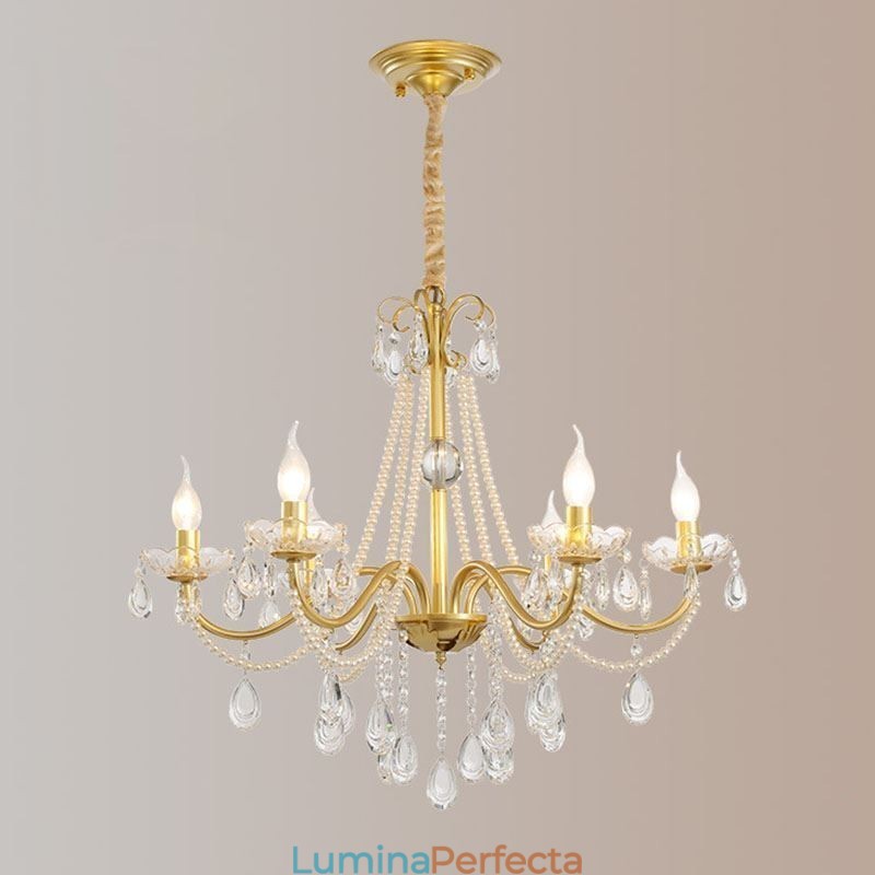 Lampă suspendată din cristal american în stil rustic Plafoniera creativă cu artă de fier