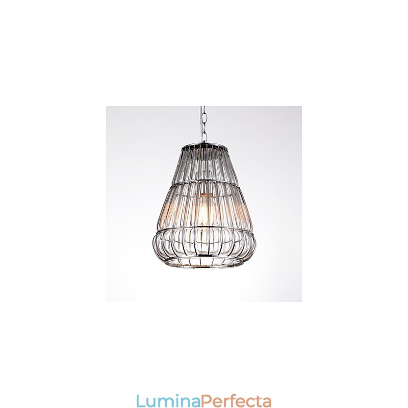 Candelabru modern contemporan din sticlă cromată