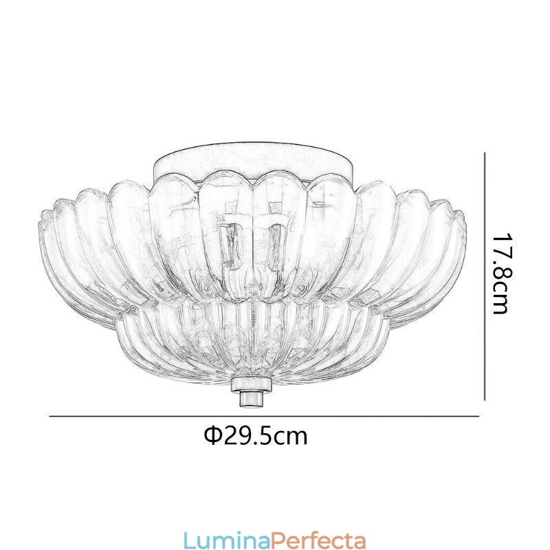 Lampă de tavan modernă, simplă, cu bază Lotus, montată în plas