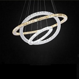 Lampe suspendate Chihlimbar și clar K9 Candelabru de cristal Iluminare cu 3 inele