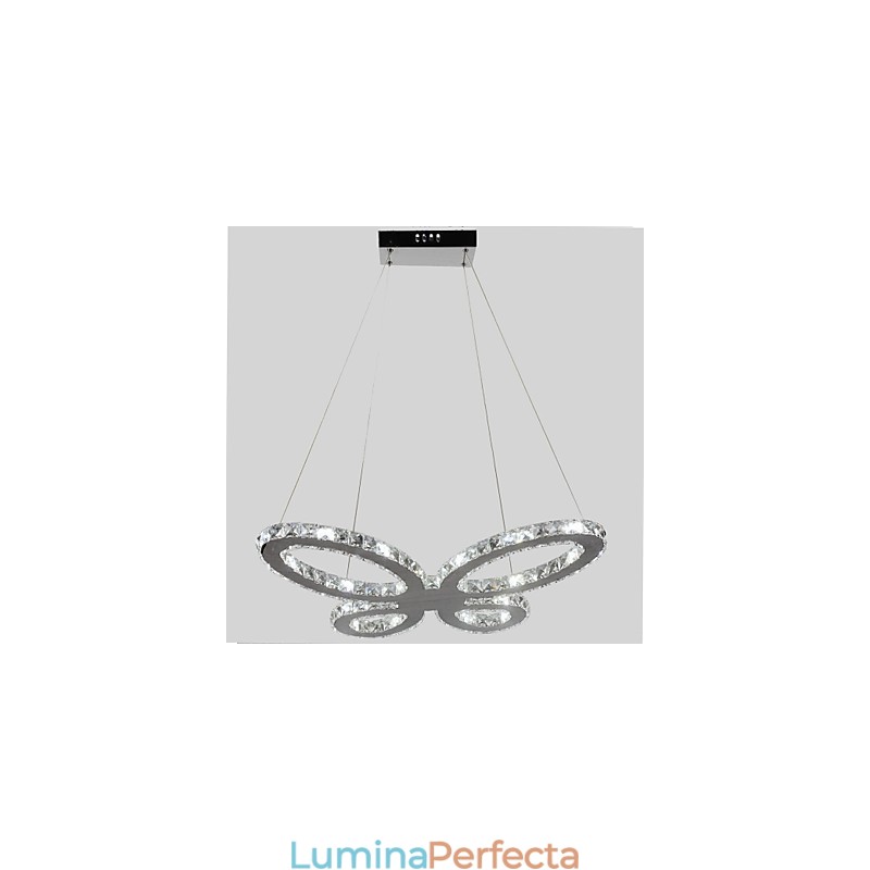Candelabru modern contemporan din metal cromat