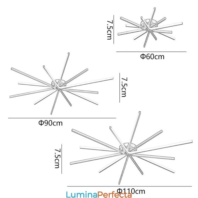Plafoniera modernă minimalistă cu foc de artificii