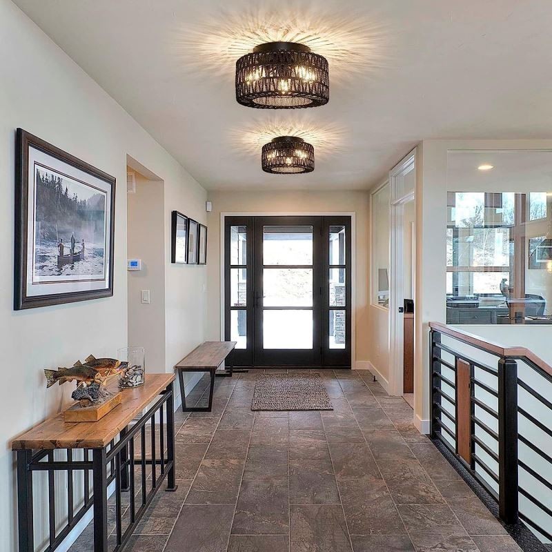 Plafoniera cușă țesută americană în stil country