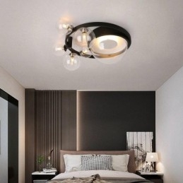 Plafoniera din sticlă decorativă, modernă, minimalistă, montată la nivel