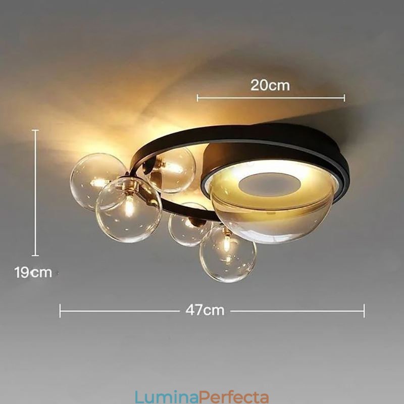 Plafoniera din sticlă decorativă, modernă, minimalistă, montată la nivel