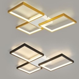 Plafoniera minimalistă cu 3 pătrate cu montare încadrată, reglabilă în trepte, cu telecomandă 60W