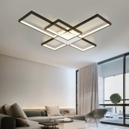 Plafoniera minimalistă cu montaj încastrat Five Square, reglabilă în trepte, cu telecomandă 92W