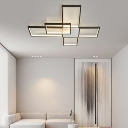 Plafoniera minimalistă cu montaj încastrat Five Square, reglabilă în trepte, cu telecomandă 92W