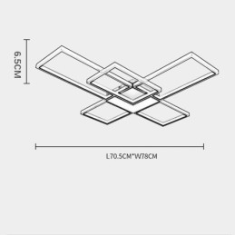 Plafoniera minimalistă cu montaj încastrat Five Square, reglabilă în trepte, cu telecomandă 92W