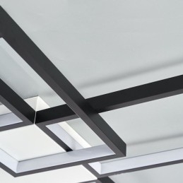 Plafoniera minimalistă cu montaj încastrat Five Square, reglabilă în trepte, cu telecomandă 92W