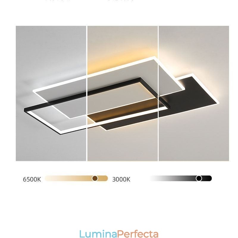 Plafoniera pătrată minimalistă din acrilic cu montare încasată