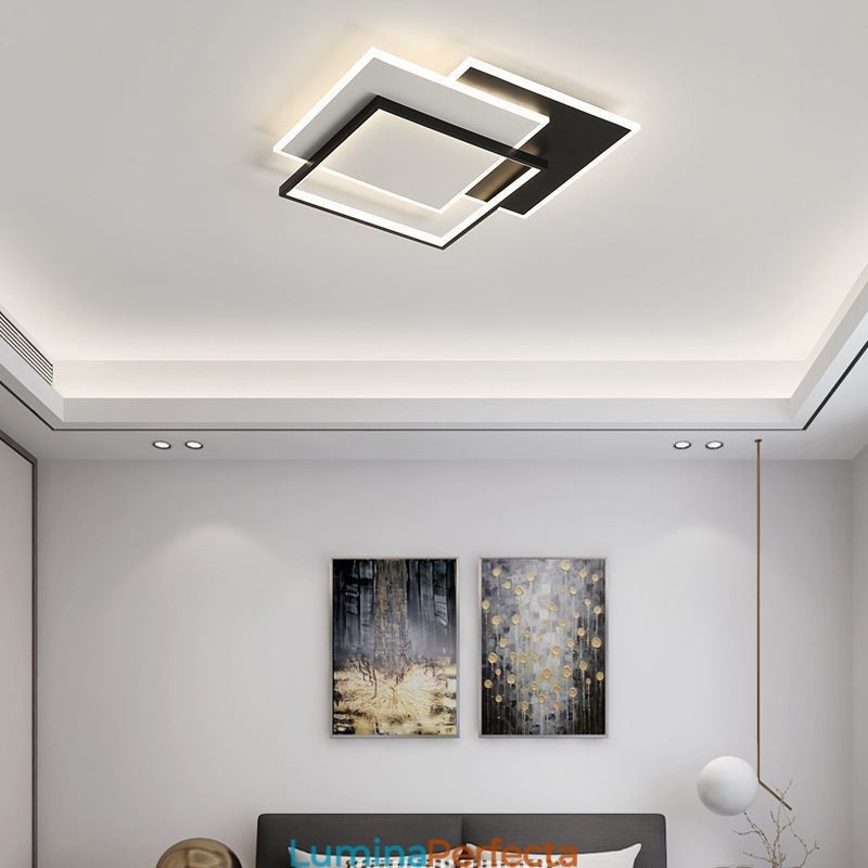 Plafoniera pătrată minimalistă din acrilic cu montare încastrabilă 40 50 cm