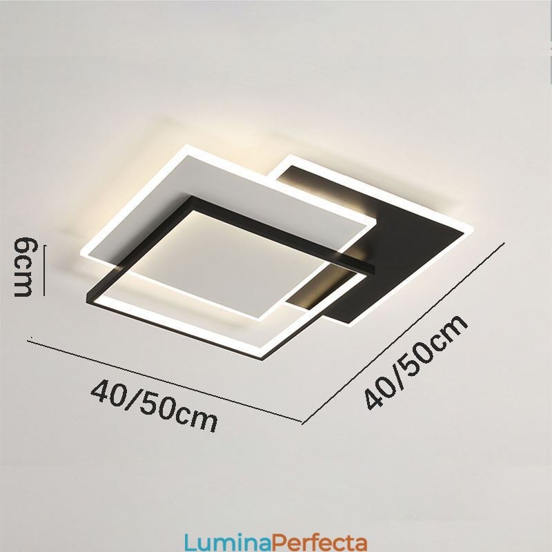 Plafoniera pătrată minimalistă din acrilic cu montare încastrabilă 40 50 cm