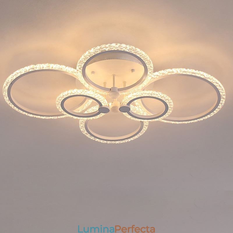 Plafoniera modernă, minimalistă, din acrilic, cu flori