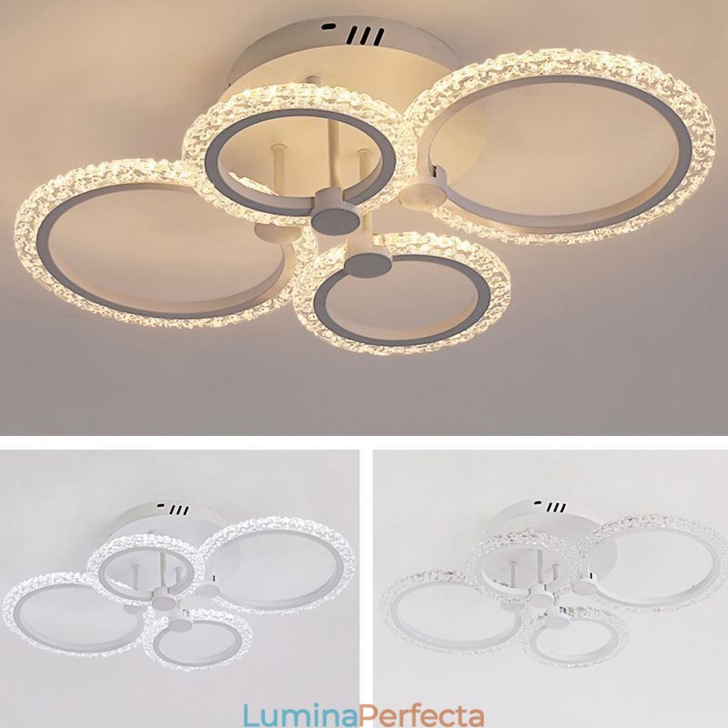 Plafoniera modernă, minimalistă, din acrilic, cu flori