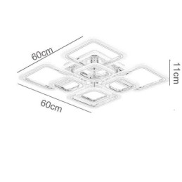 Plafoniera pătrată din acrilic cu montare încastrabilă crom 8 lumini