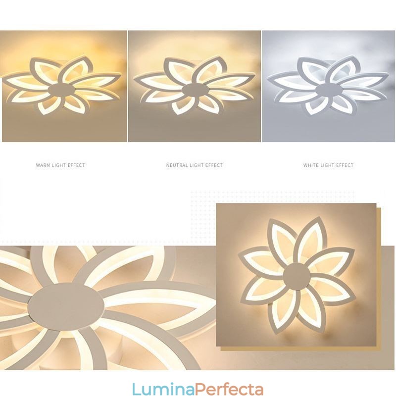 Plafoniera cu floare din acril care atrage ochiul 55 cm