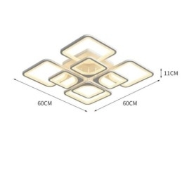 Plafoniera pătrată din acrilic alb cu montare încasată 5 lumini 8 lumini