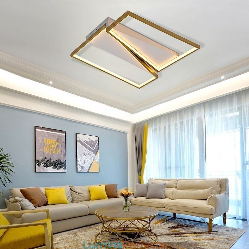 Plafoniera cu trapez în mozaic minimalist cu montare încastrabilă