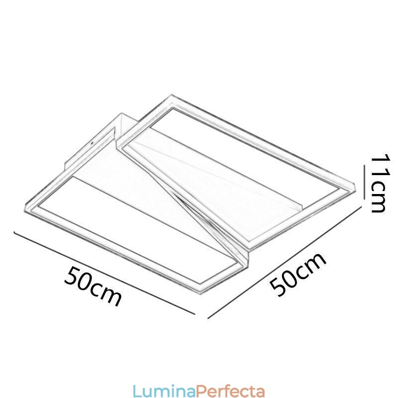 Plafoniera cu trapez în mozaic minimalist cu montare încastrabilă