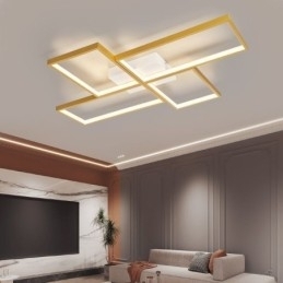 Plafoniera pătrată geometrică din mozaic cu montare încasată