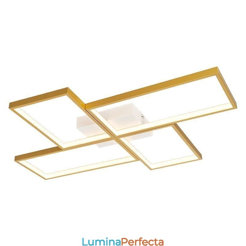Plafoniera pătrată geometrică din mozaic cu montare încasată