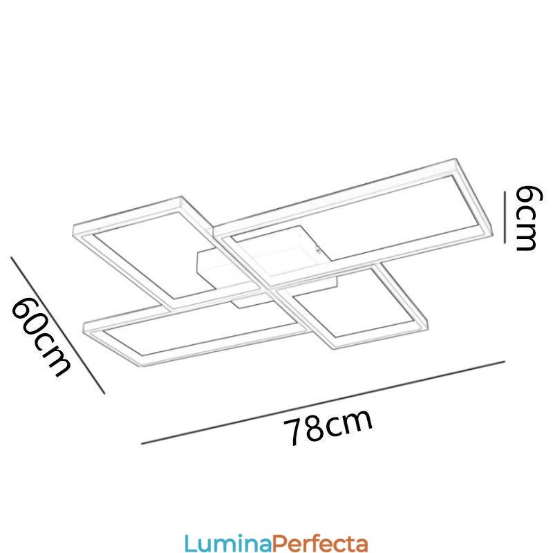 Plafoniera pătrată geometrică din mozaic cu montare încasată