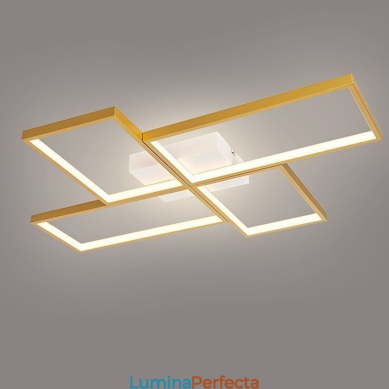 Plafoniera pătrată geometrică din mozaic cu montare încasată