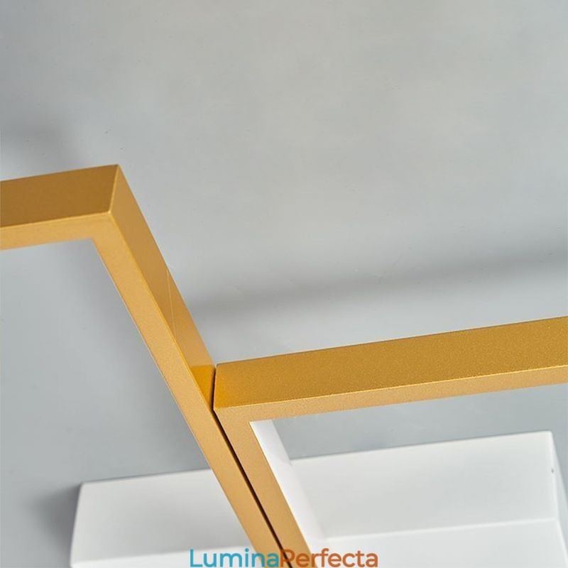 Plafoniera pătrată geometrică din mozaic cu montare încasată