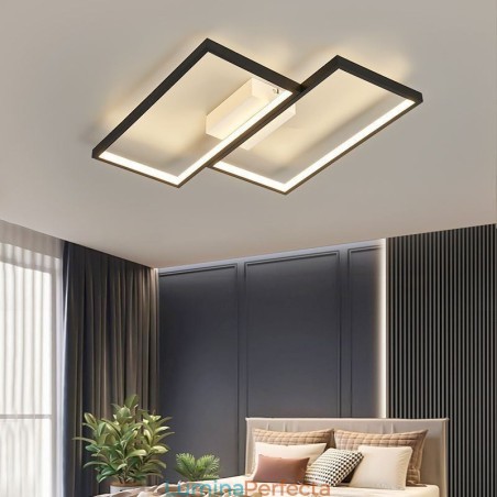 Plafoniera pătrată geometrică din mozaic cu montare încasată