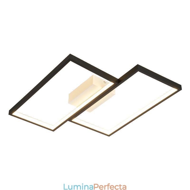 Plafoniera pătrată geometrică din mozaic cu montare încasată