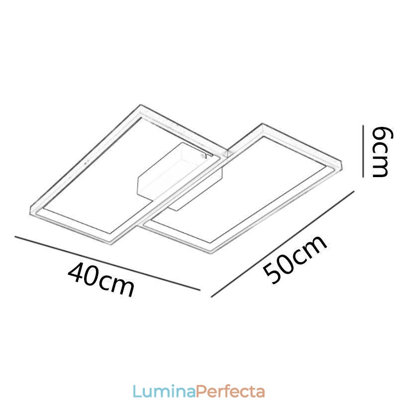 Plafoniera pătrată geometrică din mozaic cu montare încasată