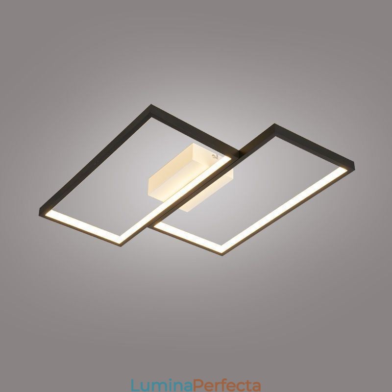 Plafoniera pătrată geometrică din mozaic cu montare încasată