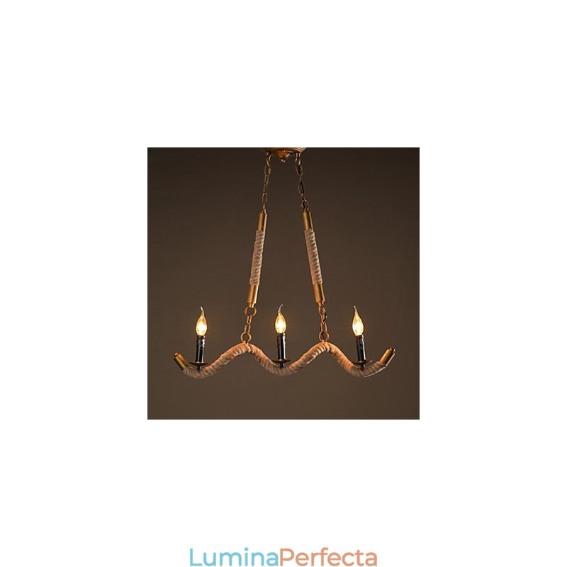 Lumanare Canepa Candelabru Vintage Pandantiv Fier Forjat Val Canepa Corda Candelabru