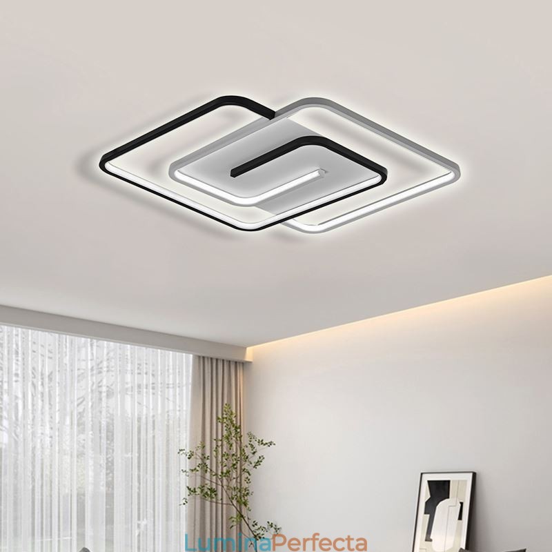 Plafoniera pătrată din acrilic Wrap cu montare încasată