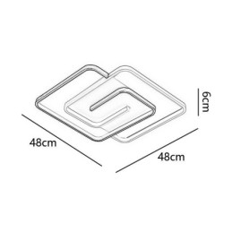 Plafoniera pătrată din acrilic Wrap cu montare încasată