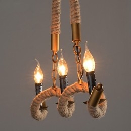 Lumanare Canepa Candelabru Vintage Pandantiv Fier Forjat Val Canepa Corda Candelabru