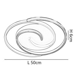 Plafoniera rotundă din acrilic Wrap cu montare încasată