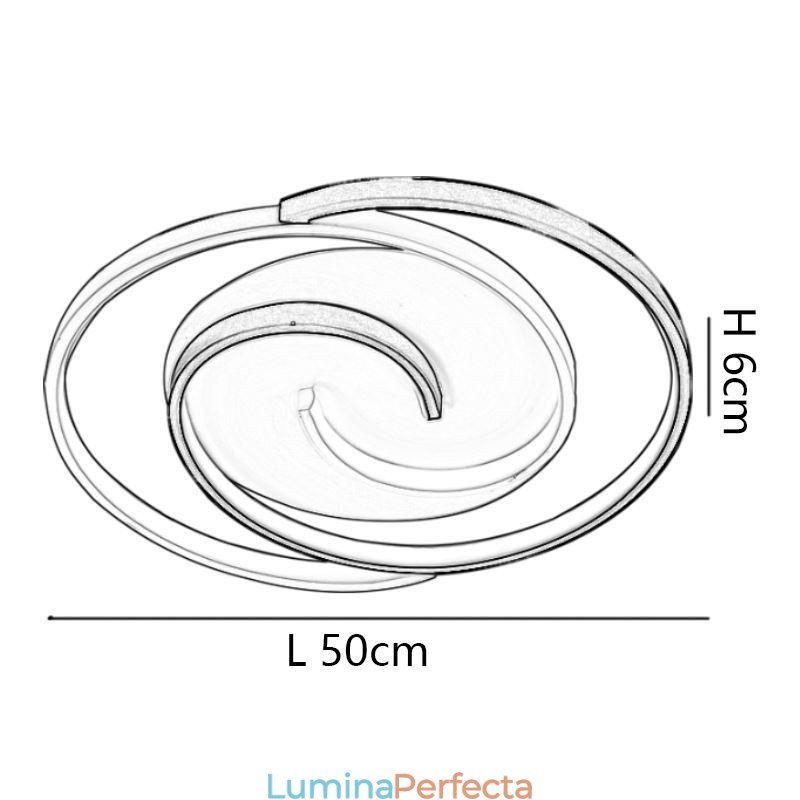 Plafoniera rotundă din acrilic Wrap cu montare încasată