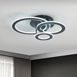 Plafoniera rotundă triplă din acrilic cu montare încasată