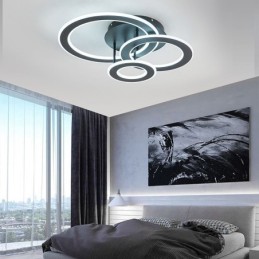Plafoniera rotundă triplă din acrilic cu montare încasată